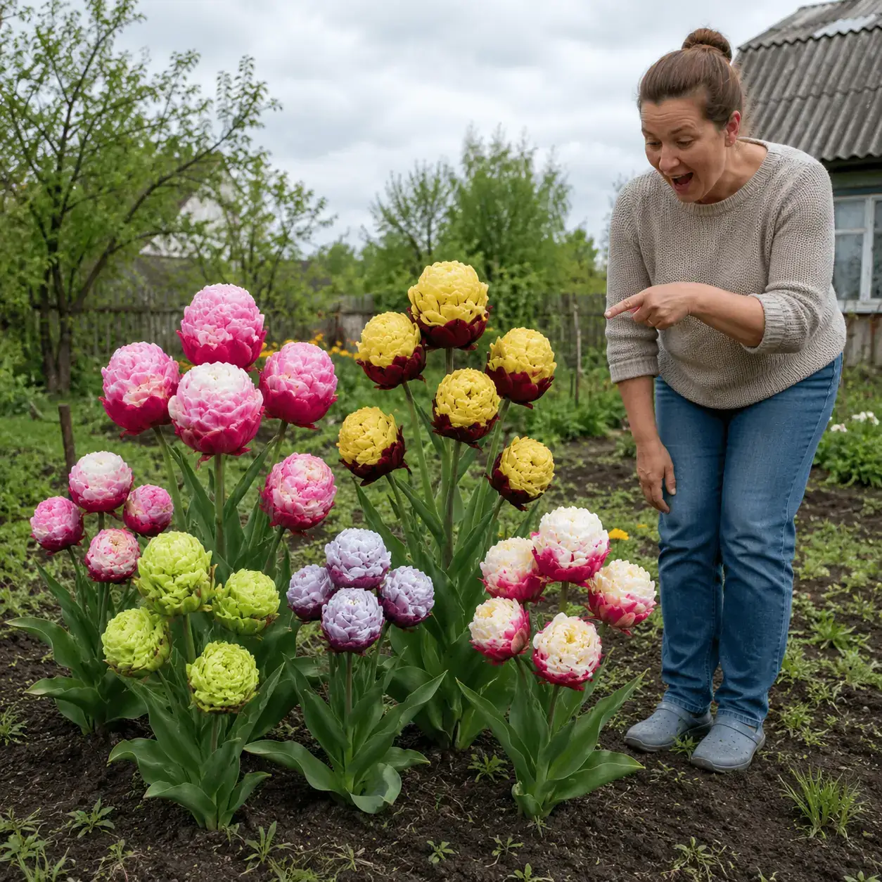 Колекція Зефір — 12 кольорів махрових тюльпанів
