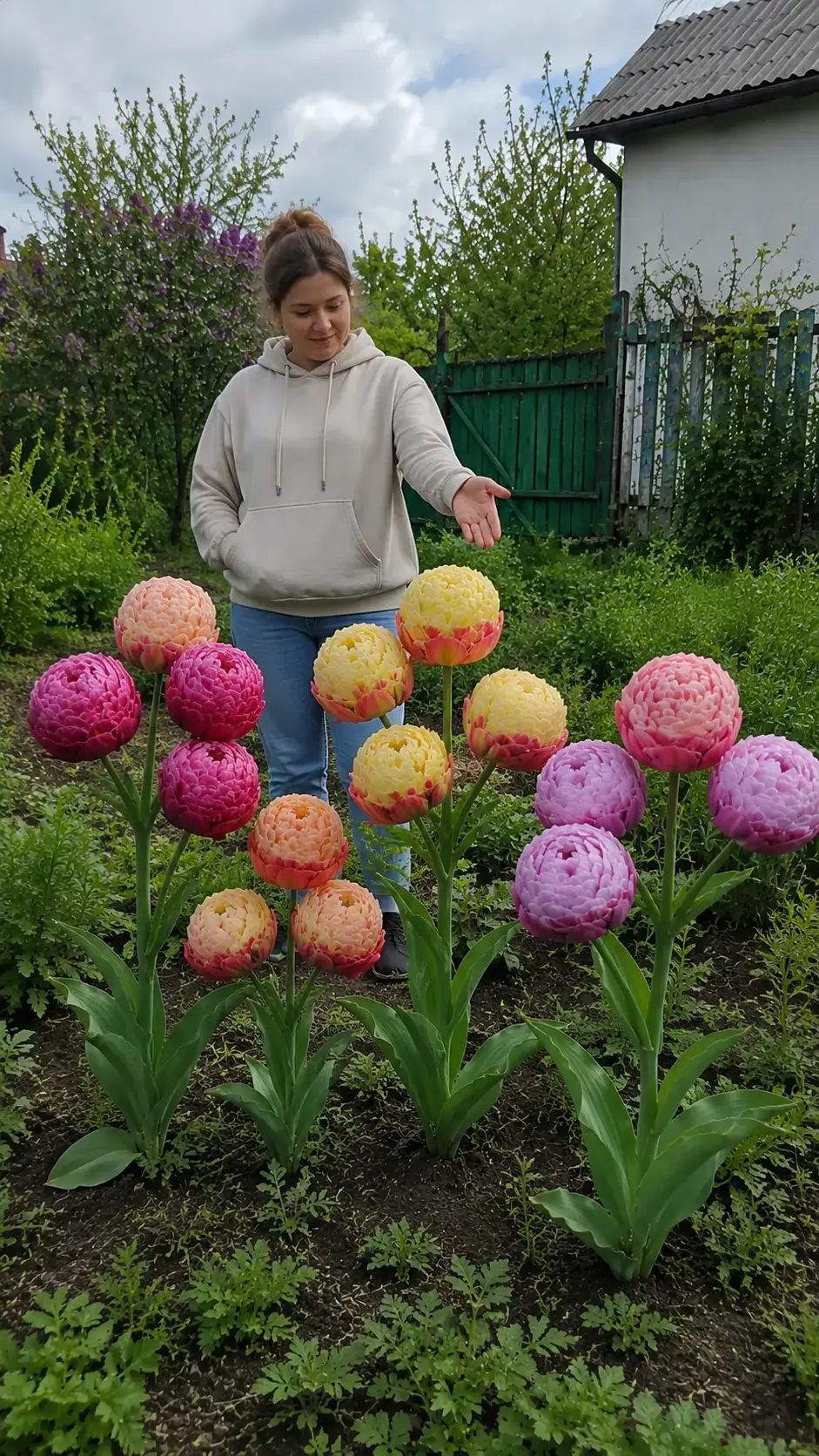 Тюльпани на клумбі